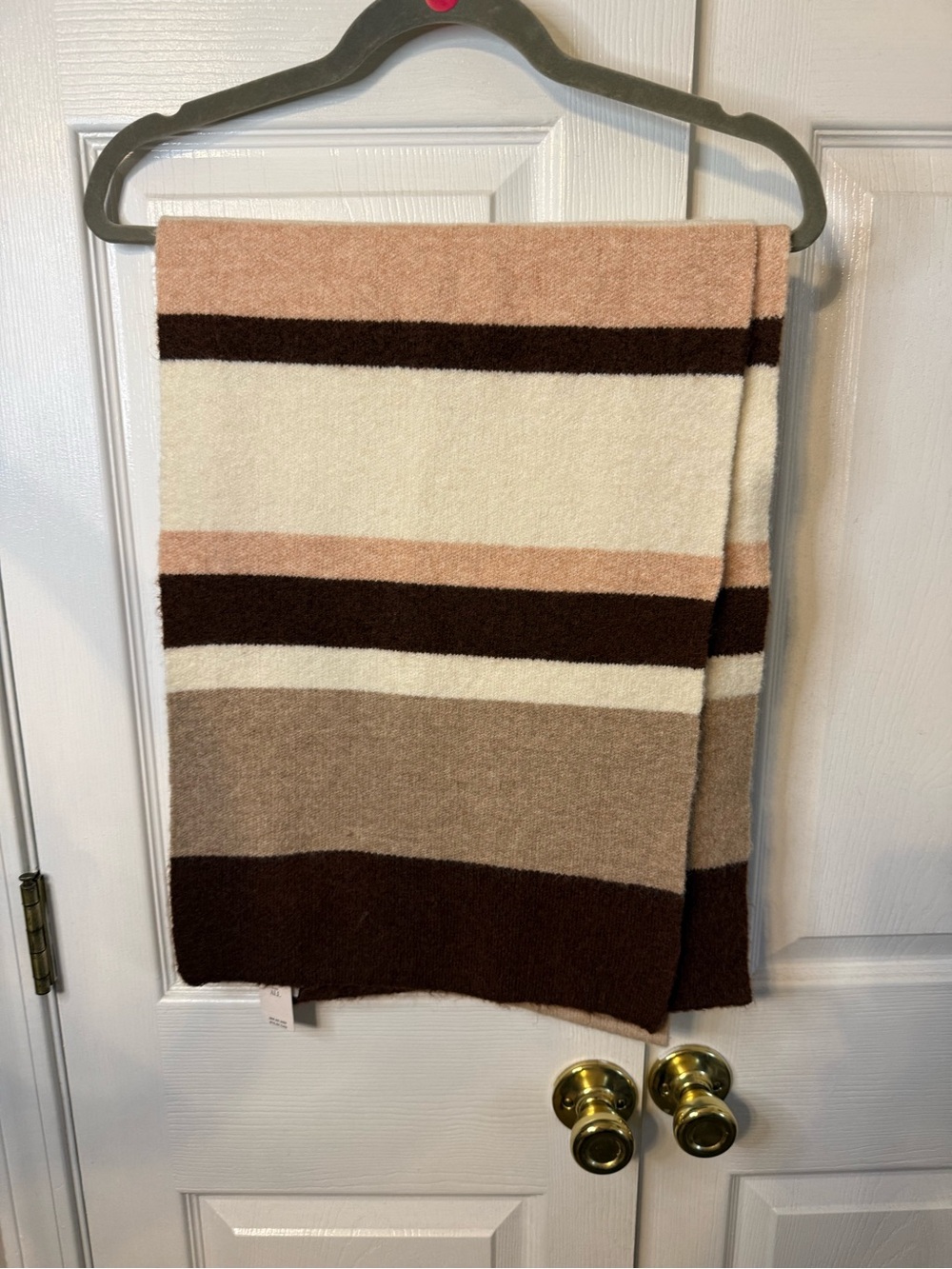 Anthropologie Striped Scarf in Pink, Brown and Cream